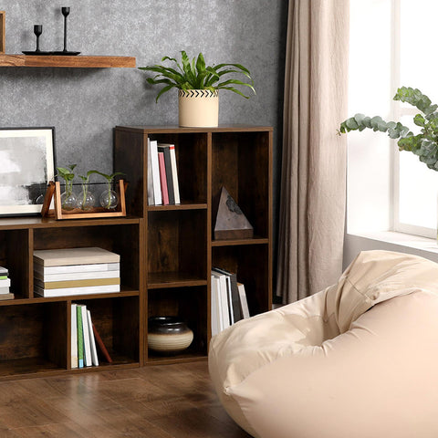 Rootz Bookshelf 5 Compartments - Bookcase - Storage Shelf - Anti-Tip Protection - 50cm x 24cm x 80cm