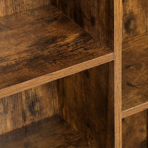 Rootz Bookshelf 5 Compartments - Bookcase - Storage Shelf - Anti-Tip Protection - 50cm x 24cm x 80cm