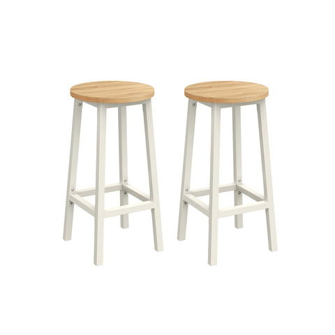 Rootz 2 Piece Set Bar Stool - Kitchen Stool - Velvet Counter Stools - Chipboard and Steel - 32cm x 65cm - Max. static load: 100kg