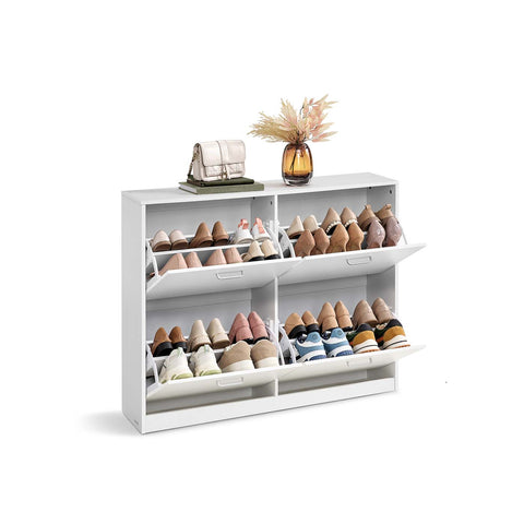 Rootz Wooden Shoe Cabinet - Storage Organizer - Footwear Holder - Durable Design - 24cm x 105.5cm x 82.7cm