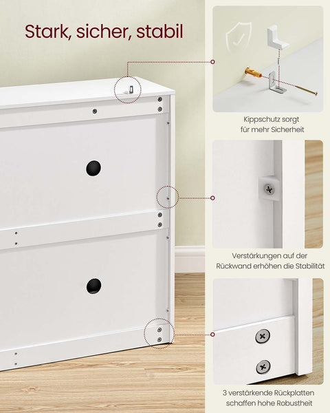 Rootz Wooden Shoe Cabinet - Storage Organizer - Footwear Holder - Durable Design - 24cm x 105.5cm x 82.7cm