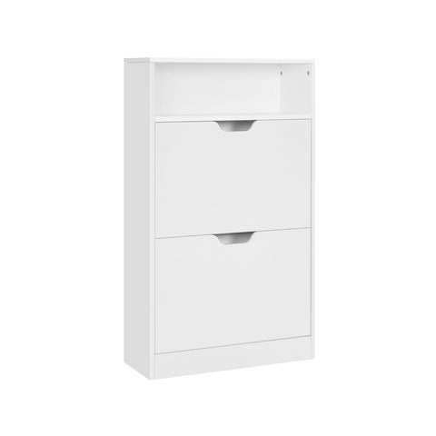 Rootz Shoe Cabinet with 2 Flaps - Shoe Organizer - Storage Solution - Maximize Space - 60 x 24 x 102 cm