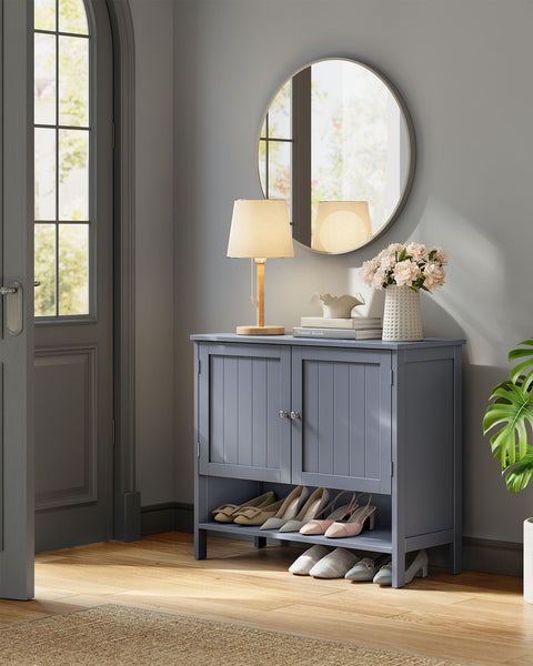 Rootz Shoe Cabinet - Entryway Organizer - Shoe Storage - MDF Construction - 35cm x 80cm x 70cm - Slate Gray - 19.4kg - 75kg Capacity