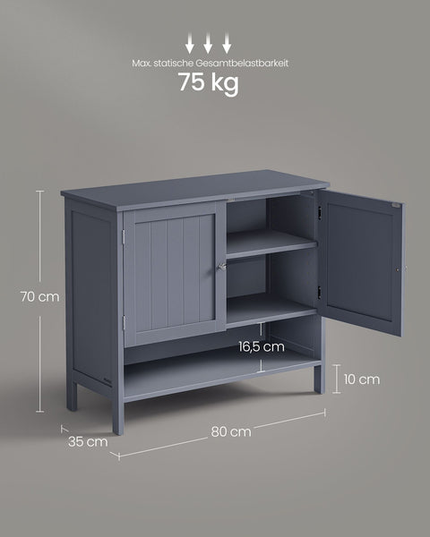 Rootz Shoe Cabinet - Storage Organizer - Footwear Organizer - Country House Style -  Grey - 35cm x 80cm x 70cm