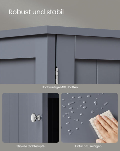 Rootz Shoe Cabinet - Storage Organizer - Footwear Organizer - Country House Style -  Grey - 35cm x 80cm x 70cm