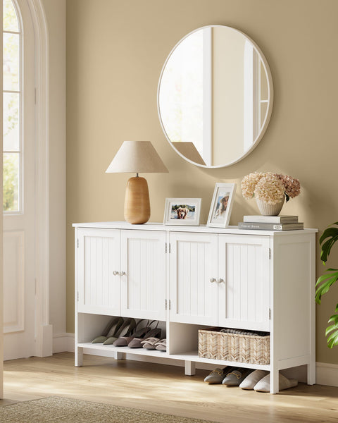 Rootz Shoe Cabinet - Country House Style - White Storage - MDF Durability - 35 x 120 x 70 cm