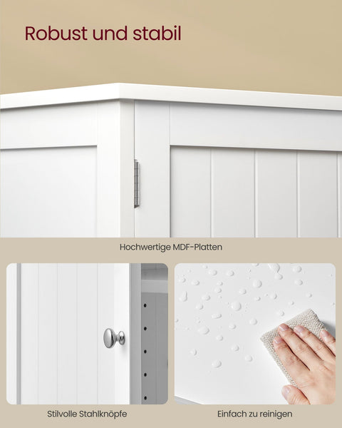 Rootz Shoe Cabinet - Country House Style - White Storage - MDF Durability - 35 x 120 x 70 cm