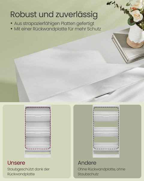 Rootz Shoe Cabinet - Footwear Organizer - Shoe Storage - 75kg Load Capacity - 24 x 60 x 139 cm - White Chipboard