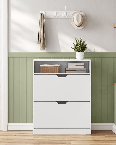 Rootz Shoe Cabinet - Footwear Organizer - Storage Unit - Adjustable Compartments - 24 x 80 x 102 cm -  White