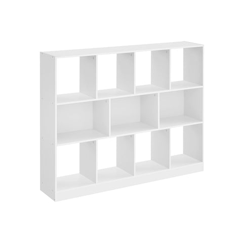 Rootz Chipboard Bookshelf - White Storage Rack - Organizer - Sturdy Construction - Easy Assembly - 30cm x 126cm x 100cm