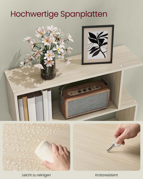 Rootz Wooden Bookshelf - Storage Rack - Organizer Unit - Holds Up to 10kg Per Level - Brown - 24cm x 70cm x 191cm