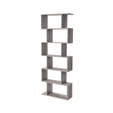 Rootz Brown S-Shaped Bookshelf - Bookcase - Storage Unit - Maximized Storage - 70cm x 24cm x 190.5cm