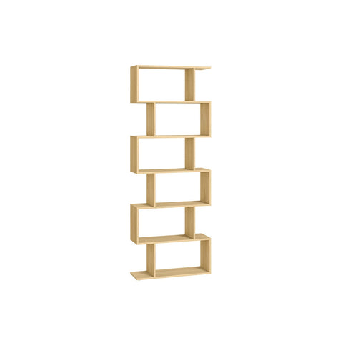 Rootz Chipboard Bookshelf - Natural Oak Color - Large Shelf - 10kg Capacity - 24cm x 70cm x 190.5cm