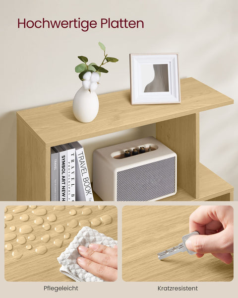 Rootz 6 Tier Bookcase - Display Shelf - Wooden Bookshelf - Natural Oak Finish - 24cm x 70cm x 190.5cm