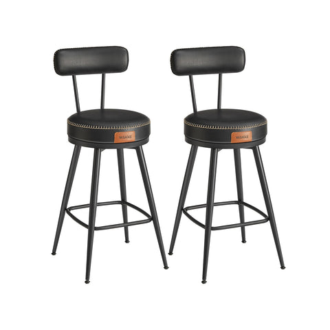 Rootz 2 Piece Bar Chair Set - Counter Stools - Kitchen Island Chairs - Comfortable Seating - 54cm x 54cm x 91cm