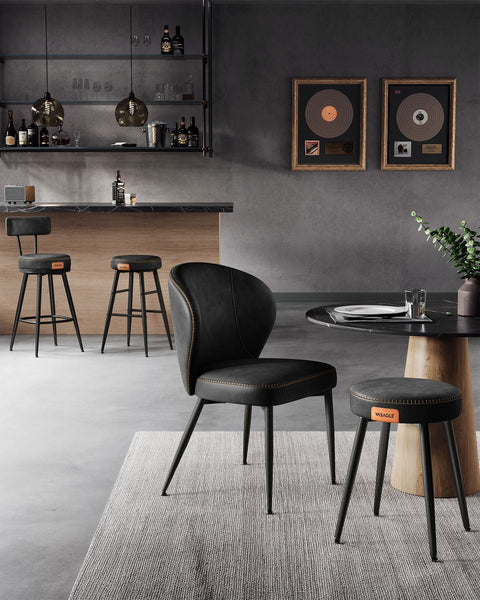 Rootz 2 Piece Bar Chair Set - Counter Stools - Kitchen Island Chairs - Comfortable Seating - 54cm x 54cm x 91cm