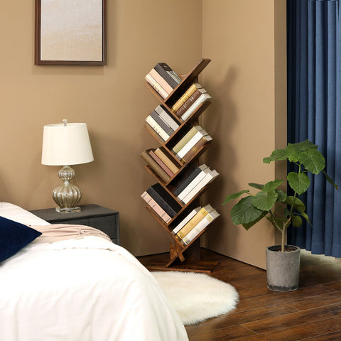 Rootz Tree Design Bookcase - Unique Bookshelf - Modern Decor - Chipboard Frame - Stable and Safe - Versatile - 50cm x 25cm x 141.5cm