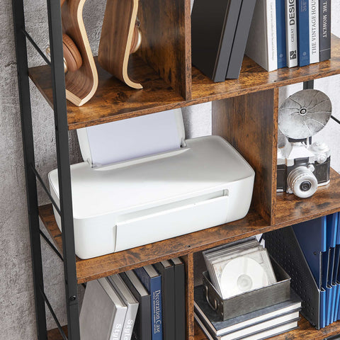 Rootz 5 Tier Bookcase - Bookshelf - Storage Shelf - Sturdy Steel Frame - 74cm x 30cm x 150cm