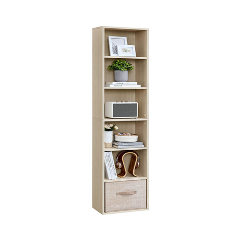 Rootz 6-Story Standing Shelf - Book Shelf - Storage Unit - Wooden Chipboard - Space-Saving Design - 24 x 40 x 178.5 cm