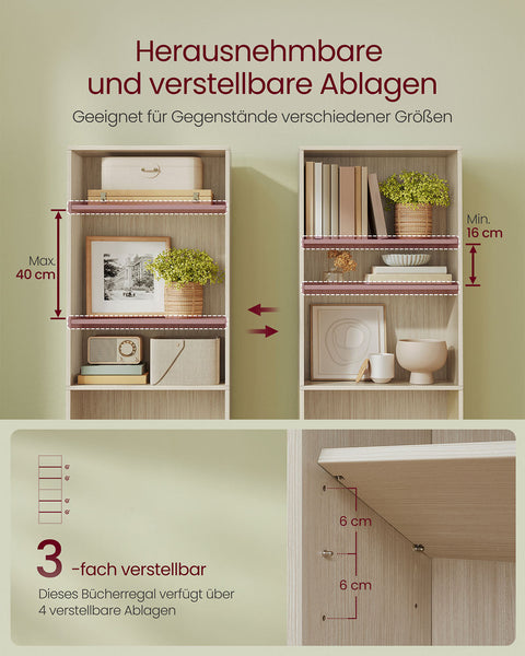 Rootz 6-Story Standing Shelf - Book Shelf - Storage Organizer - Durable Wooden Chipboard - 24 x 60 x 178.5 cm - Brown