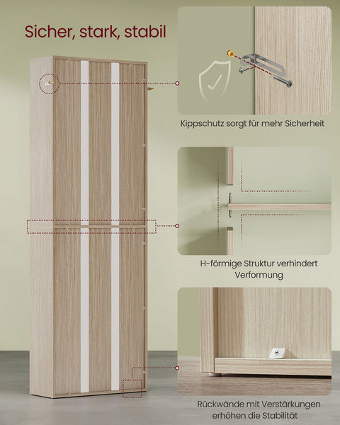 Rootz 6-Story Standing Shelf - Book Shelf - Storage Organizer - Durable Wooden Chipboard - 24 x 60 x 178.5 cm - Brown