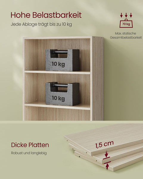 Rootz 6-Story Standing Shelf - Book Shelf - Storage Organizer - Durable Wooden Chipboard - 24 x 60 x 178.5 cm - Brown