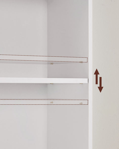 Rootz 6 Compartment Shelf - White Organizer - Chipboard Rack - 24cm x 60cm x 178.5cm - Lightweight - 10kg Capacity Per Level