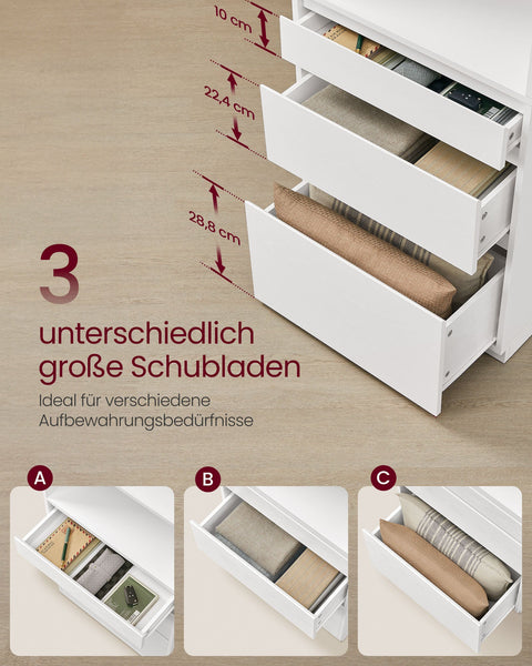 Rootz Bookcase with Drawers - Storage Shelves - Snow White Cabinet - Organize Efficiently - 30cm x 57.1cm x 180cm