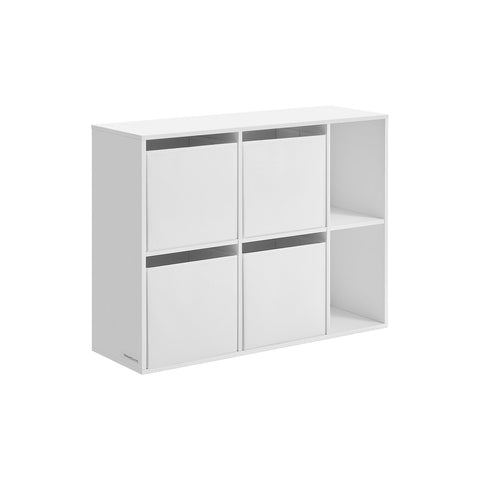Rootz HOME Bookcase - Bookshelf - Storage Unit - Space-saving - 27cm x 83cm x 61.6cm - White