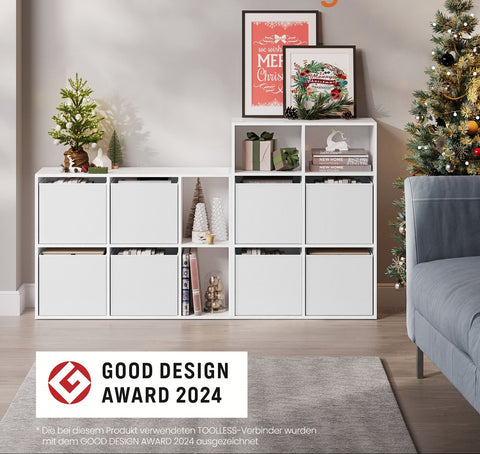 Rootz HOME Bookcase - Bookshelf - Storage Unit - Space-saving - 27cm x 83cm x 61.6cm - White