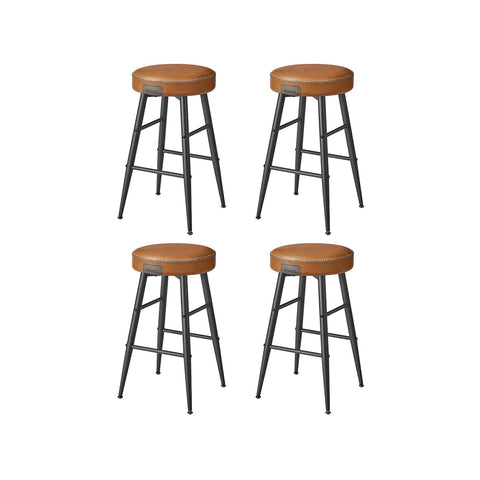 Rootz EKHO Collection - Bar Stools Set - Counter Stools - Steel Frame - PU Leather - Compact Size - 49.5cm x 49.5cm x 63cm