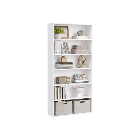Rootz Bookshelf - Bookcase - Storage Shelf - Keeps Your Space Organized - White - 24 x 80 x 160.7 cm