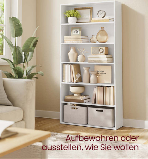 Rootz Bookshelf - Bookcase - Storage Shelf - Keeps Your Space Organized - White - 24 x 80 x 160.7 cm