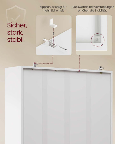 Rootz Bookshelf - Bookcase - Storage Shelf - Keeps Your Space Organized - White - 24 x 80 x 160.7 cm