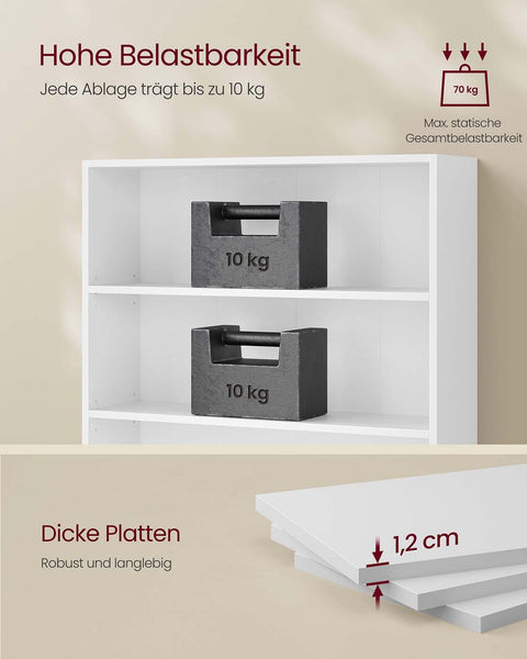 Rootz Bookshelf - Bookcase - Storage Shelf - Keeps Your Space Organized - White - 24 x 80 x 160.7 cm