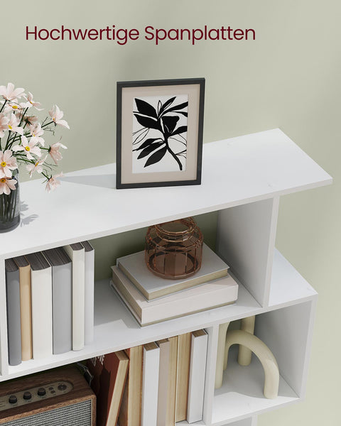 Rootz Bookshelf - Storage Unit - Display Shelf - Durable Wooden Chipboard - Matt White Finish - 24x90x159cm