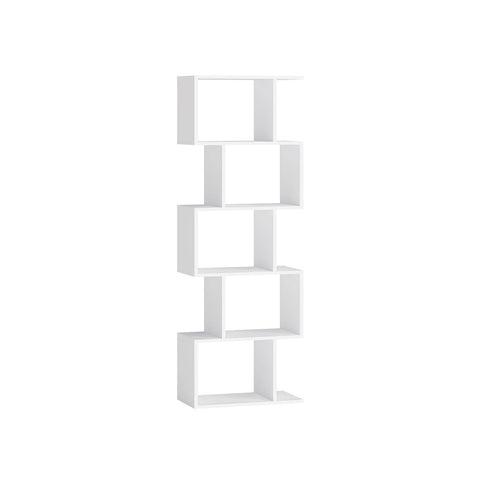 Rootz Wooden Bookshelf - White - Storage Unit - Home Organizer - 24cm x 40cm x 159cm