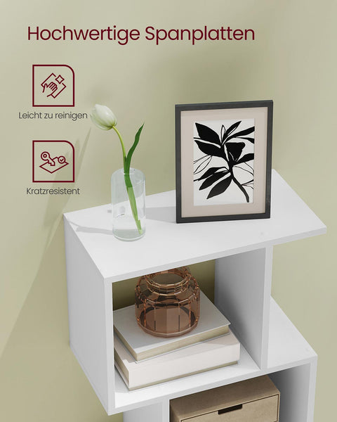 Rootz Wooden Bookshelf - White - Storage Unit - Home Organizer - 24cm x 40cm x 159cm