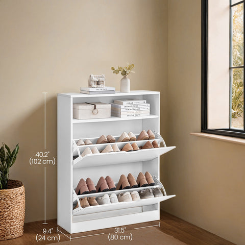Rootz Shoe Cabinet - Shoe Tipper - Shoe Shelf - Space-Saving Storage - 24 x 80 x 102 cm
