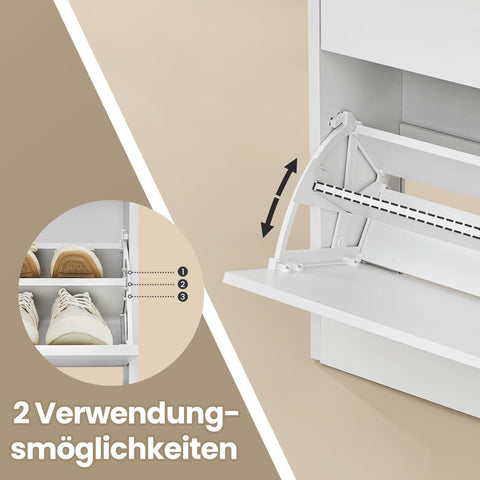 Rootz Shoe Cabinet - Shoe Tipper - Shoe Shelf - Space-Saving Storage - 24 x 80 x 102 cm