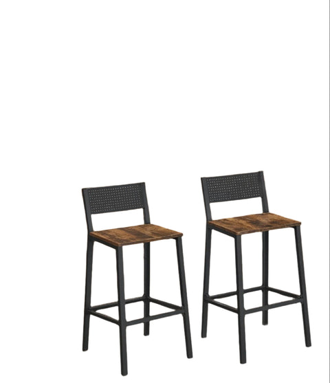 Rootz Bar Stool 2 Set - Bar Chairs - Kitchen Chairs - Sturdy Design - 43.1cm x 50.7cm x 97.2cm