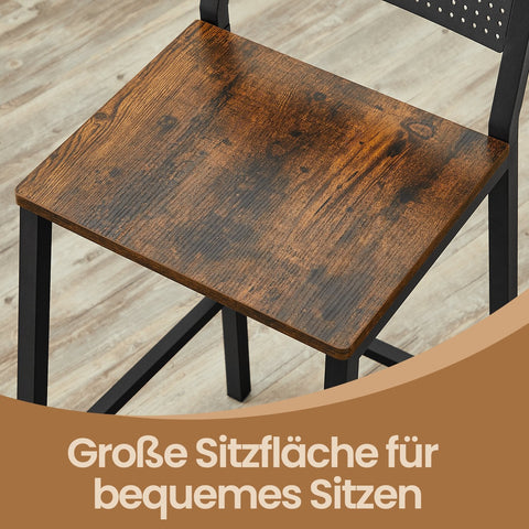 Rootz Bar Stool 2 Set - Bar Chairs - Kitchen Chairs - Sturdy Design - 43.1cm x 50.7cm x 97.2cm