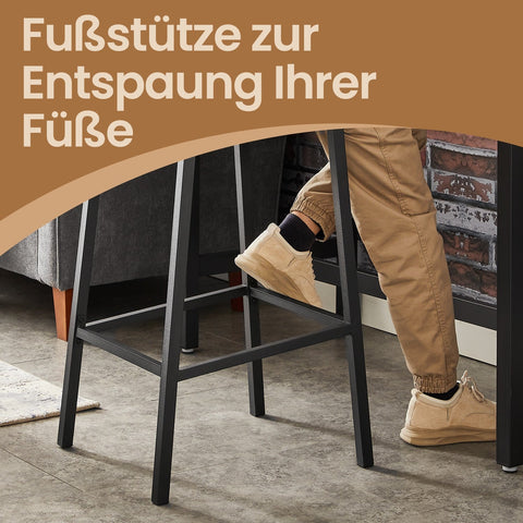 Rootz Bar Stool 2 Set - Bar Chairs - Kitchen Chairs - Sturdy Design - 43.1cm x 50.7cm x 97.2cm