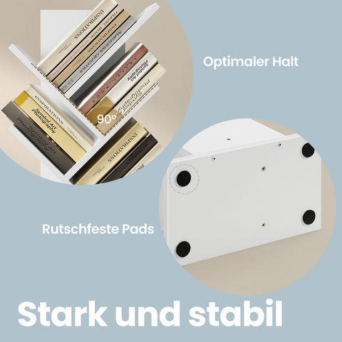 Rootz Bookcase - 5-Tier Standing Shelf - Tree Shape - Space-Saving Corner Unit - Wooden Chipboard - 17.2cm x 30cm x 51cm