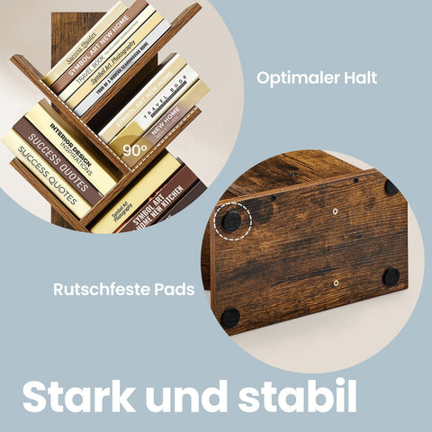 Rootz 5 Level Tree Shape Bookcase - Corner Shelf - Space-Saving Standing Shelf - Maximizes Storage - 17.2cm x 30cm x 51cm