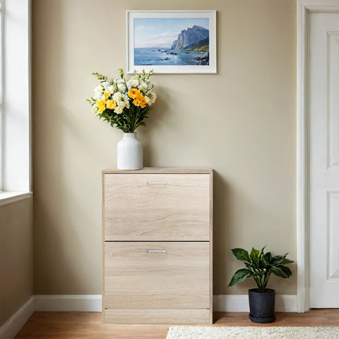 Rootz Shoe Cabinet - Shoe Tipper - Adjustable Partitions - Space-Saving Design - 60cm x 83.5cm x 24cm