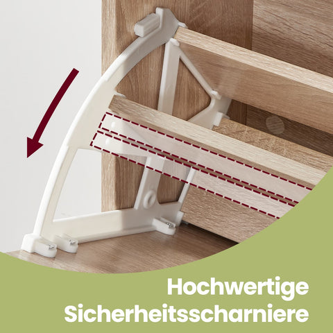 Rootz Shoe Cabinet - Shoe Tipper - Adjustable Partitions - Space-Saving Design - 60cm x 83.5cm x 24cm