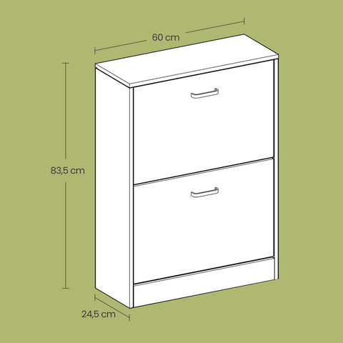 Rootz Shoe Cabinet - Shoe Tipper - Adjustable Partitions - Space-Saving Design - 60cm x 83.5cm x 24cm