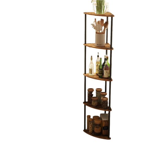 Rootz 5 Level Corner Shelf - Standing Shelf - Storage Shelf - Super-Fast Assembly - 38.3 x 27 x 139 cm