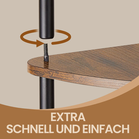 Rootz 5 Level Corner Shelf - Standing Shelf - Storage Shelf - Super-Fast Assembly - 38.3 x 27 x 139 cm